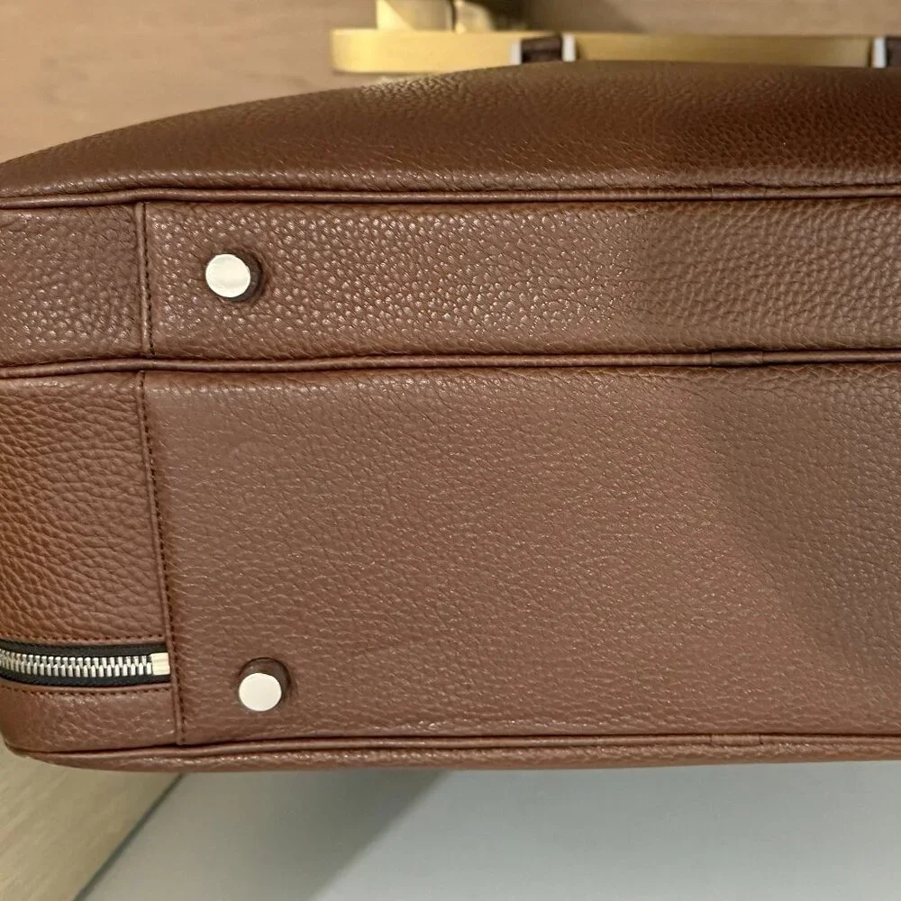 Aspinal London 48 Hour Mount Street Duffle Weekender Brown Leather Travel Bag - Picture 6 of 8